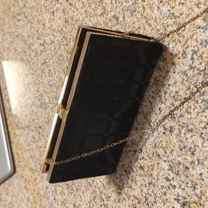 Black velvet vintage clutch